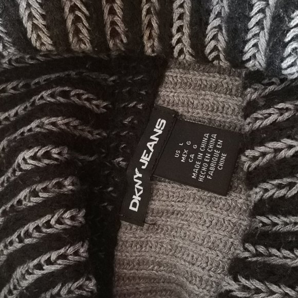 DKNY Jeans Knit Cowl Neck Sweater grey L - Picture 10 of 10